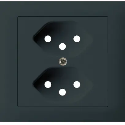 Kit frontale INS Hager kallysto per presa G3 2×tipo 13 telaio a innesto nero 