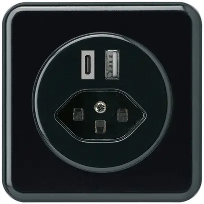 Prise de charge USB ENC basico 18W PD 1×type A 1×type C T23 a.plaque rec&fix no 