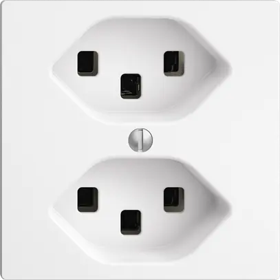 Presa EDIZIOdue 2×T23 bianco 16A, con morsetti innest. 