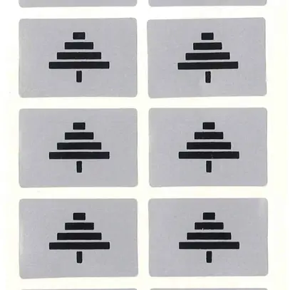 Plaque d'avertissement mat. synth. 30×20mm arg/no 