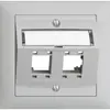 Kit montaggio INC Edue FKE, c.cappa uscita obliqua, per 2×RJ45, grigio chiaro 