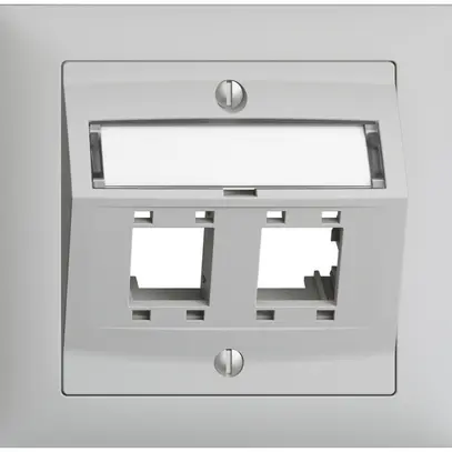 Kit montaggio INC Edue FKE, c.cappa uscita obliqua, per 2×RJ45, grigio chiaro 