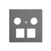 Kit di copertura EDIZIOdue F, p.presa multimedia, p.2×RJ45 Keystone grigio scuro 
