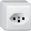 AP-Steckdose Hager basico 1×Typ 23 weiss 