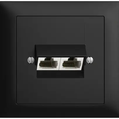 Presa INS 2×RJ45/u 4P sep. EDIZIOdue nero ITplus 