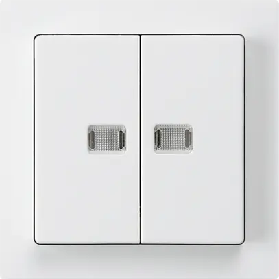 Interruttore pulsante luminoso INC kallysto 1/3+3/1 con 2 lenti bianco 