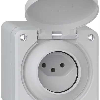 Presa AP robusto 1×tipo 13 IP55 grigio chiaro 