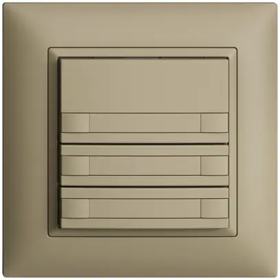 Poussoir ENC KNX 6× EDIZIOdue sand RGB sans LED avec insert papier 