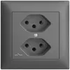 Prise ENC EDIZIOdue 2×T13 gris foncé, 1×S 