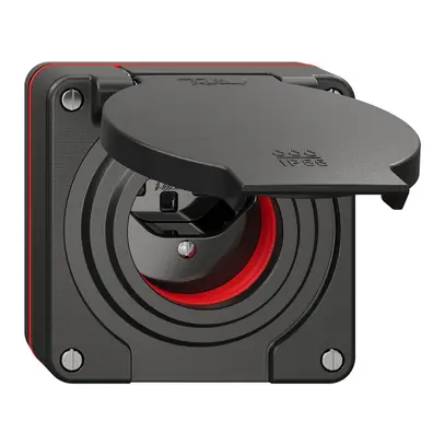 Prise NUP NEVO, 1×T23, IP55 d'après SN 441011, a.joint rouge, noir 