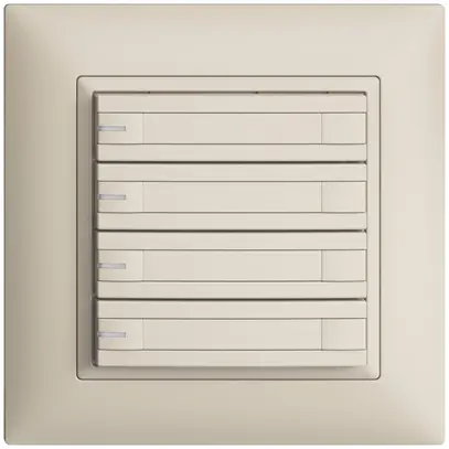 Pulsante INC KNX 4×EDIZIOdue crema RGB con LED con inserto carta 