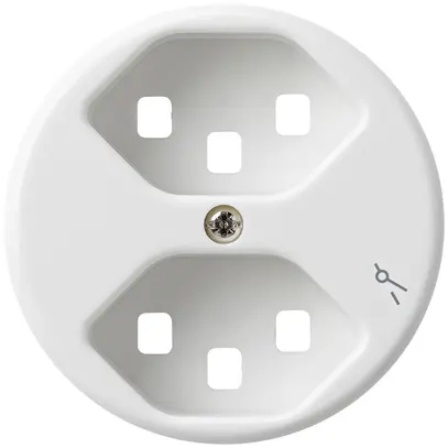 Frontscheibe zu Steckdose Hager basico 2×Typ 23 1×S H weiss 