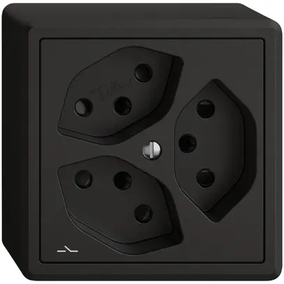 Prise AP EDIZIO.liv SNAPFIX® 3×T13 1×S avec shutter no 