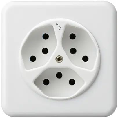 Prise ENC basico 3×type 13S blanc 