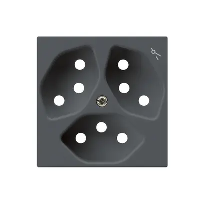 Placca frontale kallysto 3×T13 60×60mm antracite con protativo bambini 