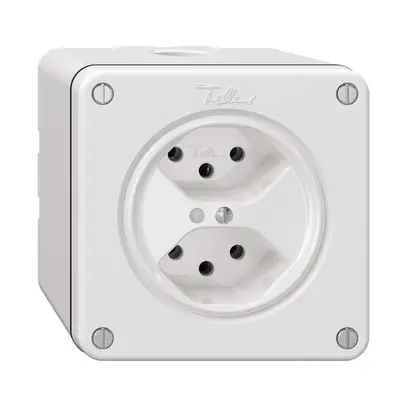 Prise NAPU NEVO, 2×T13, a.LED, blanc 