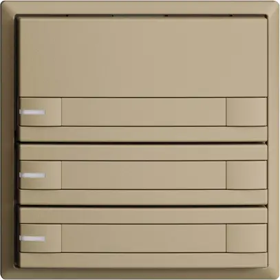 Poussoir ENC KNX 3× EDIZIOdue sand RGB avec LED avec insert papier 