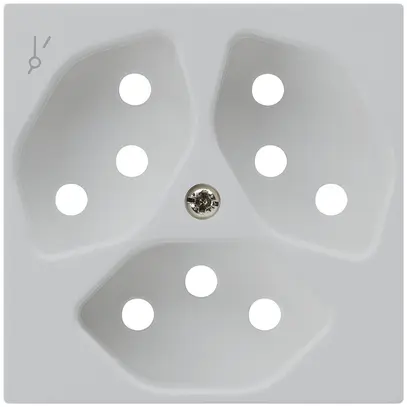 Plaque frontale kallysto 3×T13/1 60×60mm gris clair pour prise 3×T13/1 