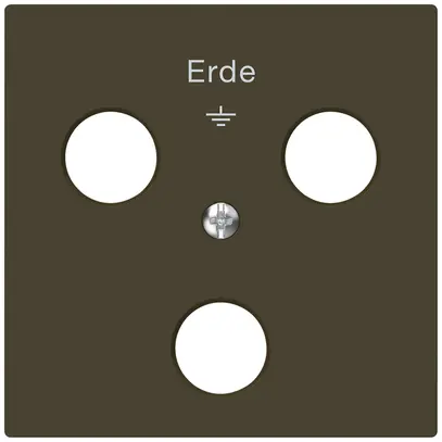 Plaque frontale Hager kallysto pour prise de terre à 3 fiches Woertz brun 