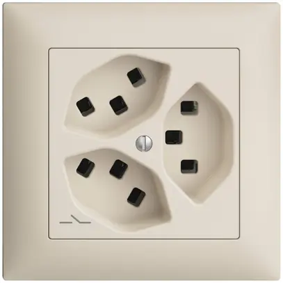 Presa INC 3×T23 Feller EDIZIOdue FMI, 1×separato, morsetti a innesto, crema 