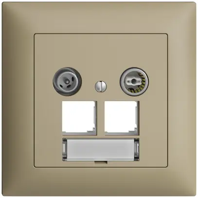 Presa multimedia ENC EDIZIOdue FMI EASYNET 19dB, p.2×RJ45 S-One, sand 