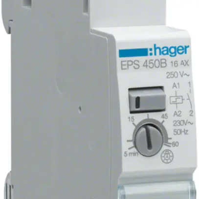 Timer-teleruttore Hager 1TE 8…230VAC 1500W 0 apertura 1 chiusura 0 invertitore 