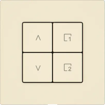 Interrupteur stores EDIZIO.liv Wiser SNAPFIX® 1 scène 4 touches WLAN cr 