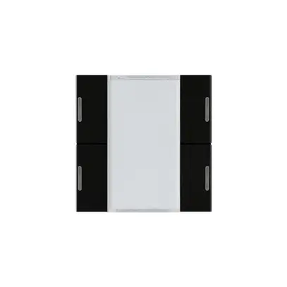 Face poussoir Hager basico KNX quadruple LED noir 45×45mm 