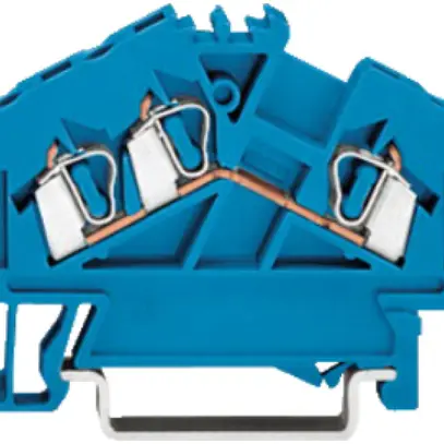 Morsetto di passaggio cablaggio front. WAGO 2.5mm² blu 