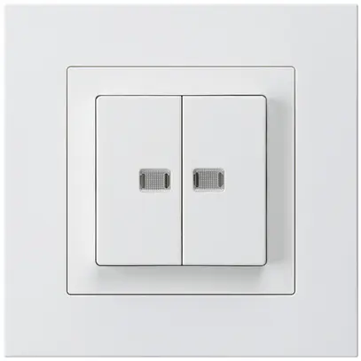Pulsante luminoso INC kallysto.pro 2×AR/1P con 2 lenti bianco 