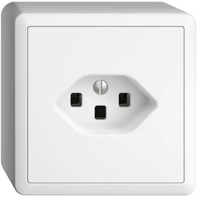 Prise AP EDIZIOdue T23 16A blanc, avec bornes enf. 