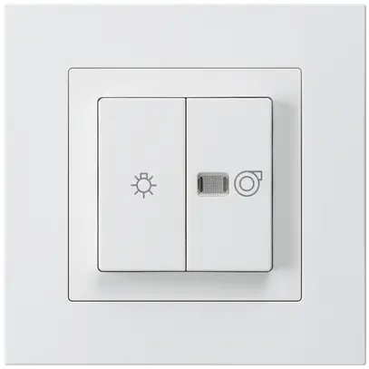 Interruttore luminoso INC kallysto.pro bianco 1/1L simbolo illumin.+ventilazione 