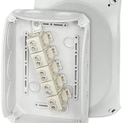 Scatola derivazione AP Hensel DK 1010 G, 5×10mm², grigio 