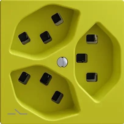 Prise 3×T23 Feller EDIZIOdue F, 1×séparé, bornes enfichables, lemon 