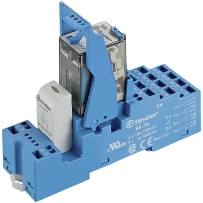 Relè accoppiam.AMD Finder 58, 4C 7A/24VDC AgNi morsetti a molla 