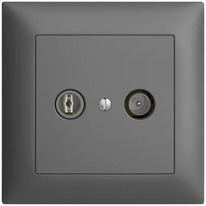 Prise TV-R ENC EDIZIOdue 23dB gris foncé à large bande 5…2000MHz, FMI 