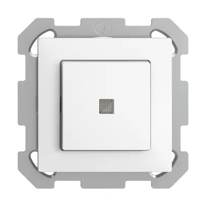 Contact à poussoir lum. ENC EDIZIOdue A-R/1P blanc, lentille LED jaune 