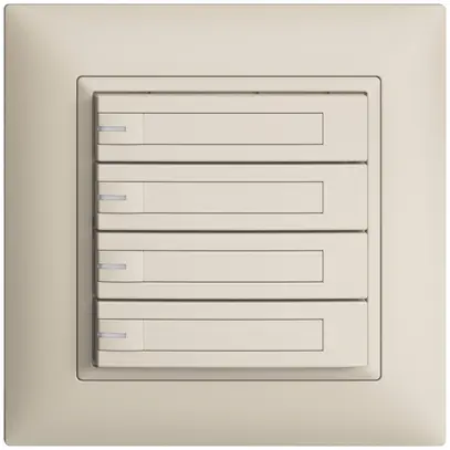 Poussoir ENC KNX 4× EDIZIOdue crema RGB avec LED avec insert papier 