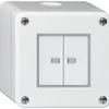Contatto pulsante AP robusto IP55 2×1P bianco 2×illuminato 