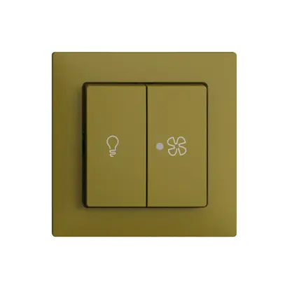 Kit frontal EDIZIOdue olive 60×60mm bouton double 