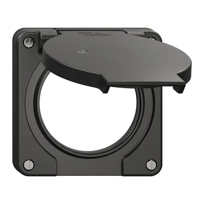 Coperchio c.coperchio ribalt.NEVO Ø60mm p.presa 3-volte ill. ne (guarn.ne) 