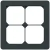 Telaio di copertura INC kallysto.trend 2×2 nero 154×154mm 