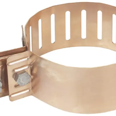 Collier de contact réglable Flury Al 3, Cu nu, tube Ø 70…120mm 