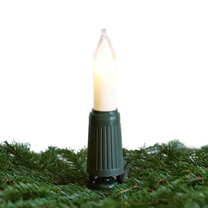 Guirlande lumineuse LED MK, 15 pièces E14, tige verte-blanche 