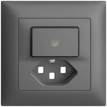 Kit frontal ENC EDIZIOdue gris foncé 88×88mm T23, lentille, 