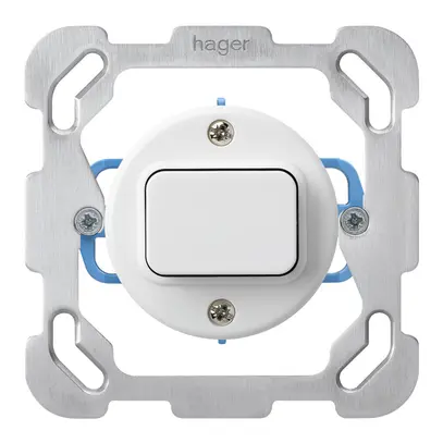 Inserto per contatto pulsante INC basico C/1L con placca di fissaggio bianco 