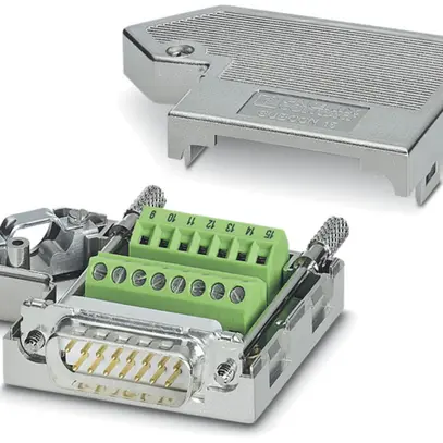 Fiche D-Sub 15L mâle blindé avec bornes à vis 