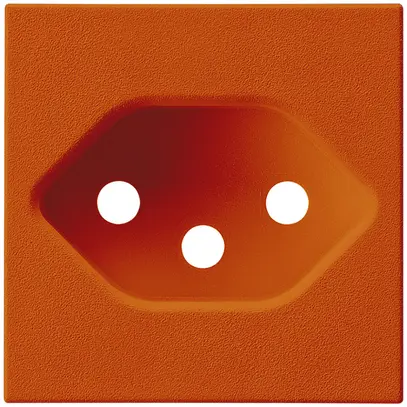 Piastra frontale INS per presa Hager 45×45 mm 1×tipo 13 Z arancione 