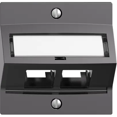 Kit di montaggio S-One EDIZIOdue F per 2×RJ45 obliquo, grigio scuro 