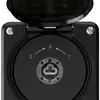 Contatto rotativo a chiave INC robusto IP55 nero con coperchio s.cilindro inv. 